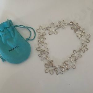 Tiffany & co silver floral choker